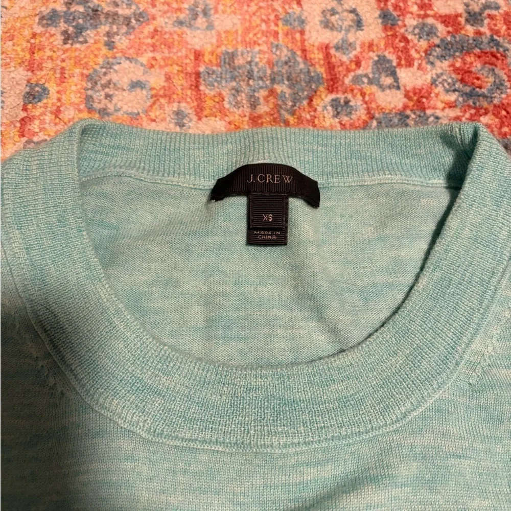 J.Crew merino wool aquamarine Tippi crewneck sweater